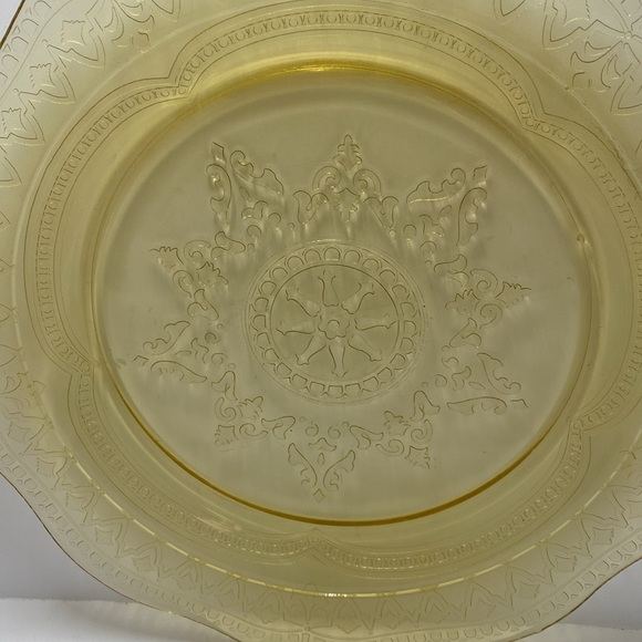 Federal Glass Patrician Spoke Yellow Amber Dinner Plate 11" Depression Glass - Picture 2 of 9